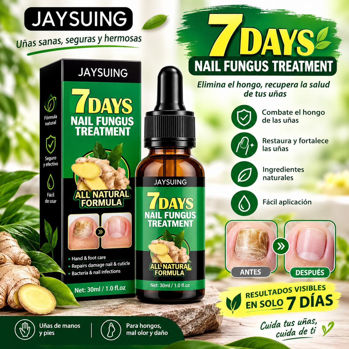 7 DAYS TRATAMIENTO PARA HONGOS UÑAS - PIES Y MANOS 30 ML